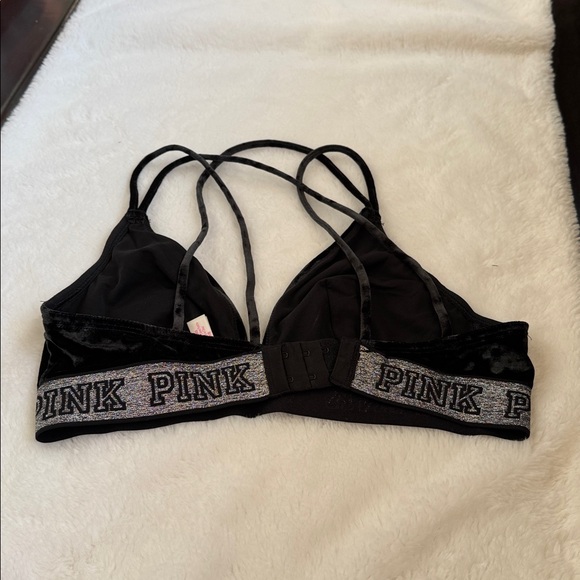 PINK Victoria's Secret Black Velvet Bralette Size M - Picture 6 of 6